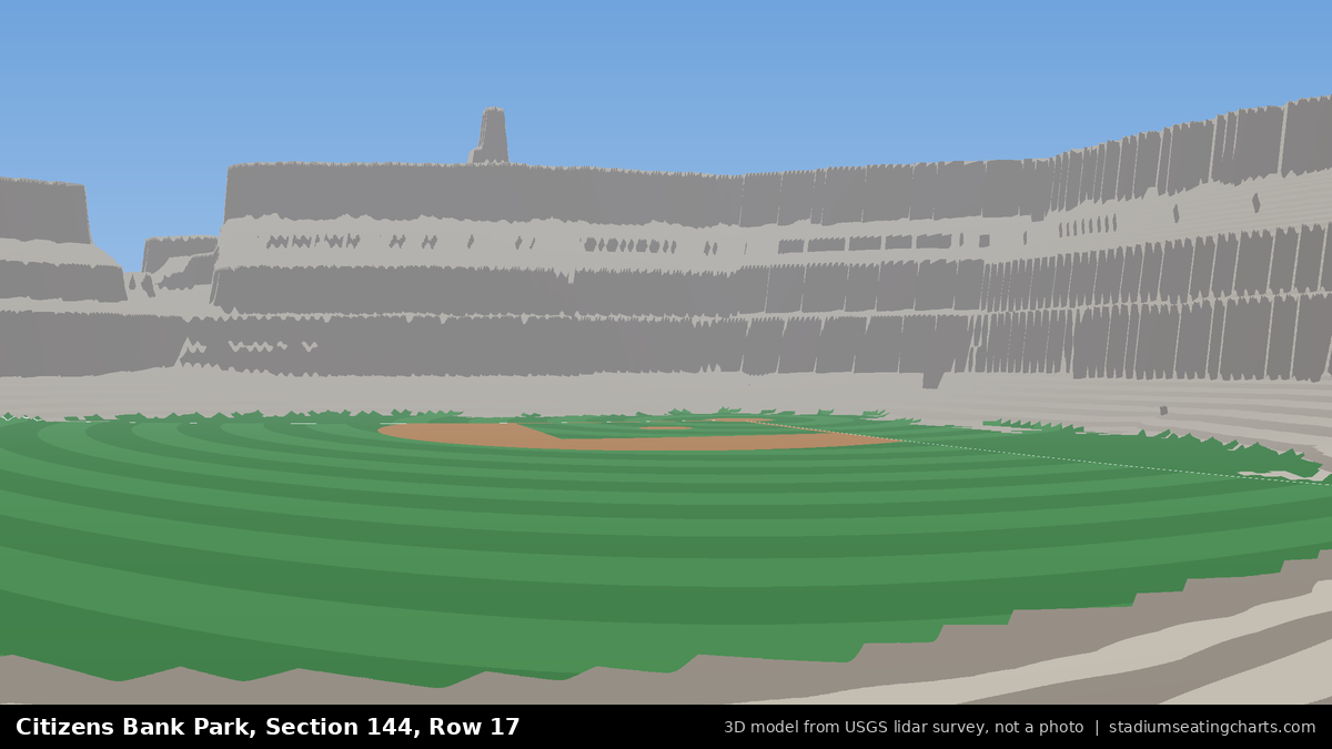 View from Citizens Bank Park Section 144, Row 17, looking toward the pitcher's mound
