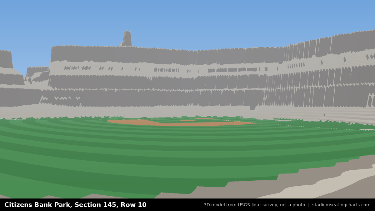View from Citizens Bank Park Section 145, Row 10, looking toward the pitcher's mound