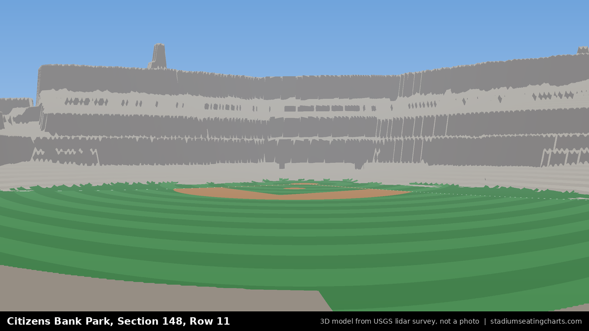 View from Citizens Bank Park Section 148, Row 11, looking toward the pitcher's mound
