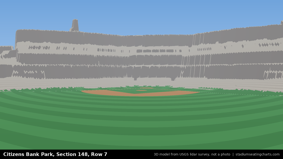 View from Citizens Bank Park Section 148, Row 7, looking toward the pitcher's mound