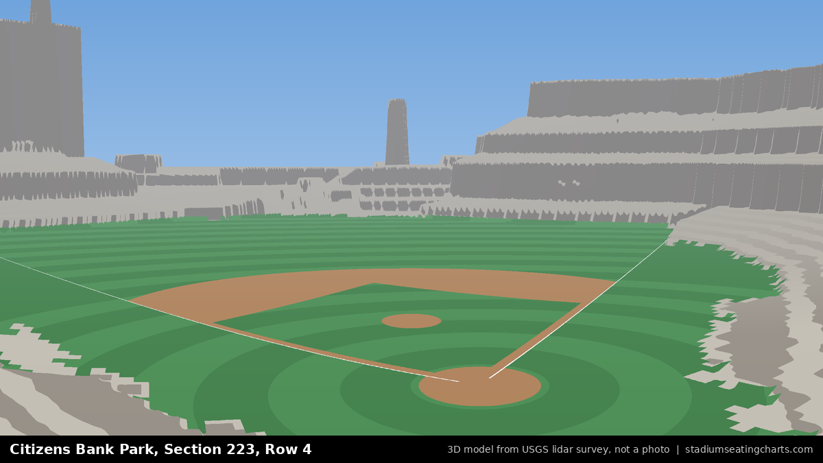 View from Citizens Bank Park Section 223, Row 4, looking toward the pitcher's mound