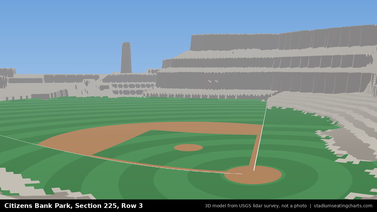 View from Citizens Bank Park Section 225, Row 3, looking toward the pitcher's mound