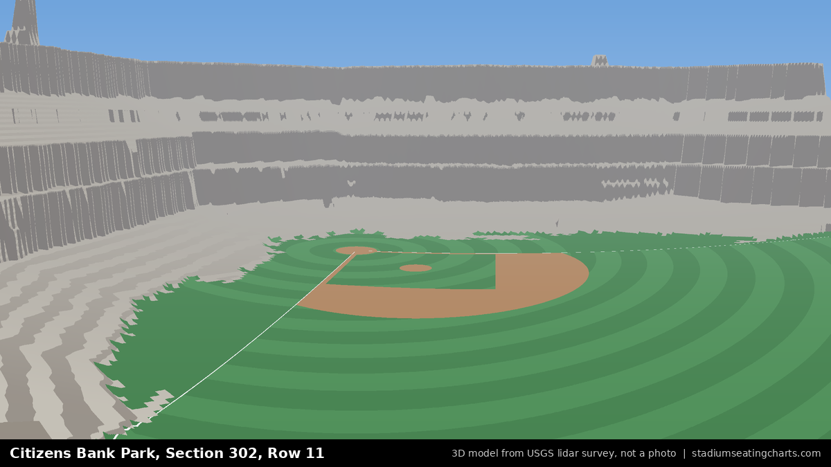 View from Citizens Bank Park Section 302, Row 11, looking toward the pitcher's mound