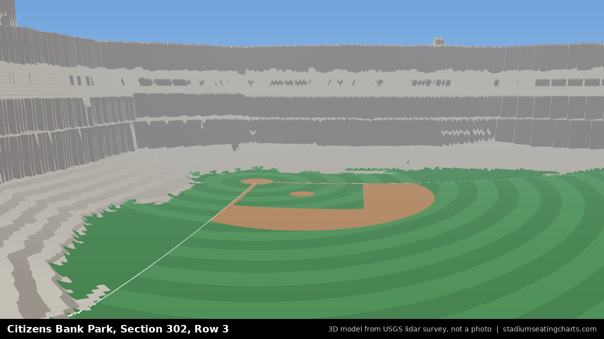 View from Citizens Bank Park Section 302, Row 3, looking toward the pitcher's mound