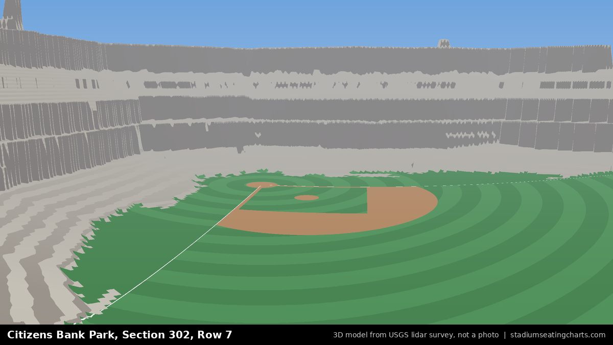 View from Citizens Bank Park Section 302, Row 7, looking toward the pitcher's mound