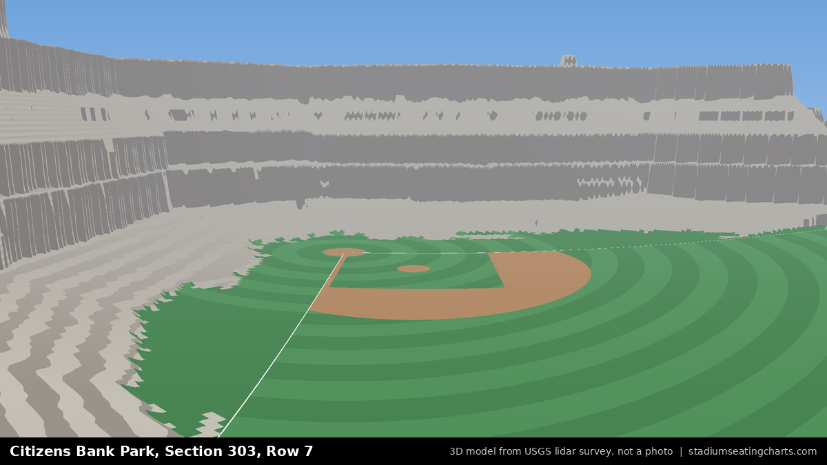 View from Citizens Bank Park Section 303, Row 7, looking toward the pitcher's mound