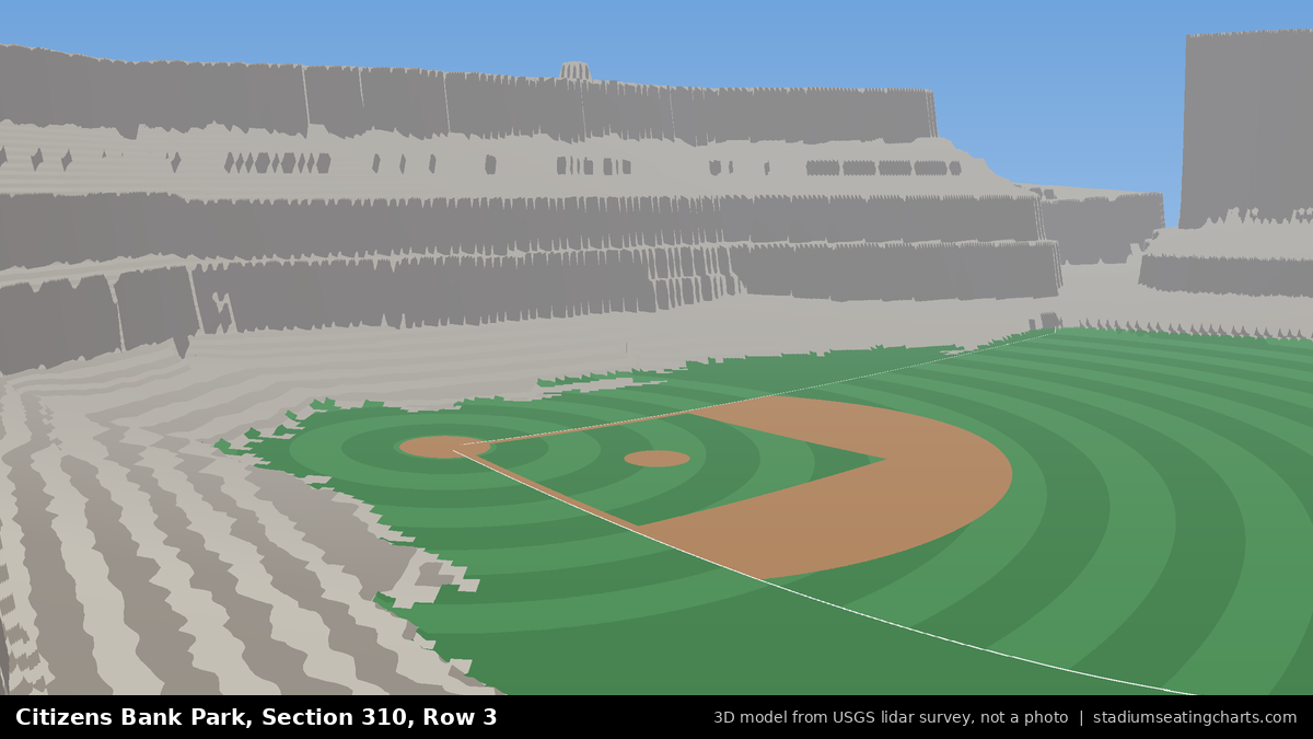 View from Citizens Bank Park Section 310, Row 3, looking toward the pitcher's mound