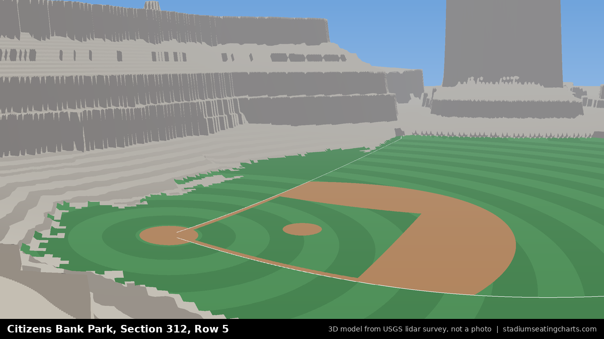 View from Citizens Bank Park Section 312, Row 5, looking toward the pitcher's mound