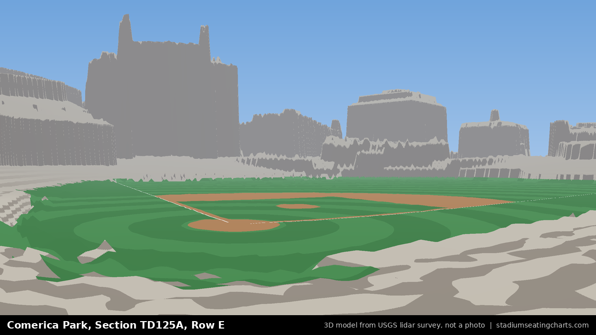 View from Comerica Park Section TD125A, Row E, looking toward the pitcher's mound