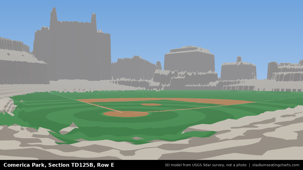 View from Comerica Park Section TD125B, Row E, looking toward the pitcher's mound