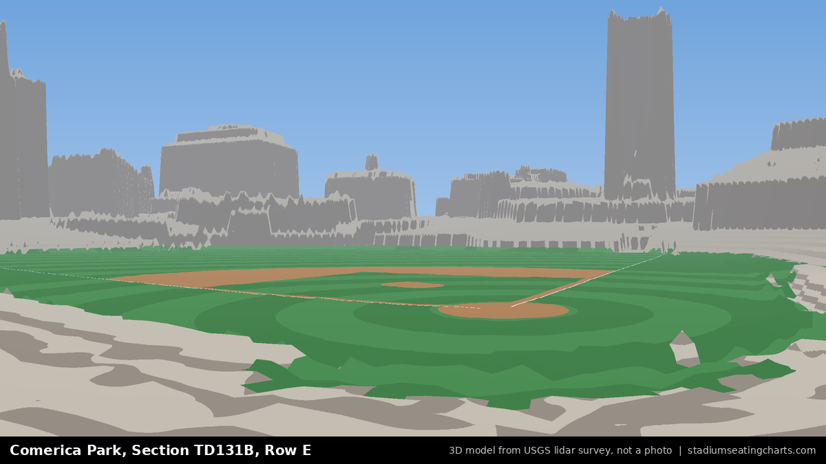 View from Comerica Park Section TD131B, Row E, looking toward the pitcher's mound