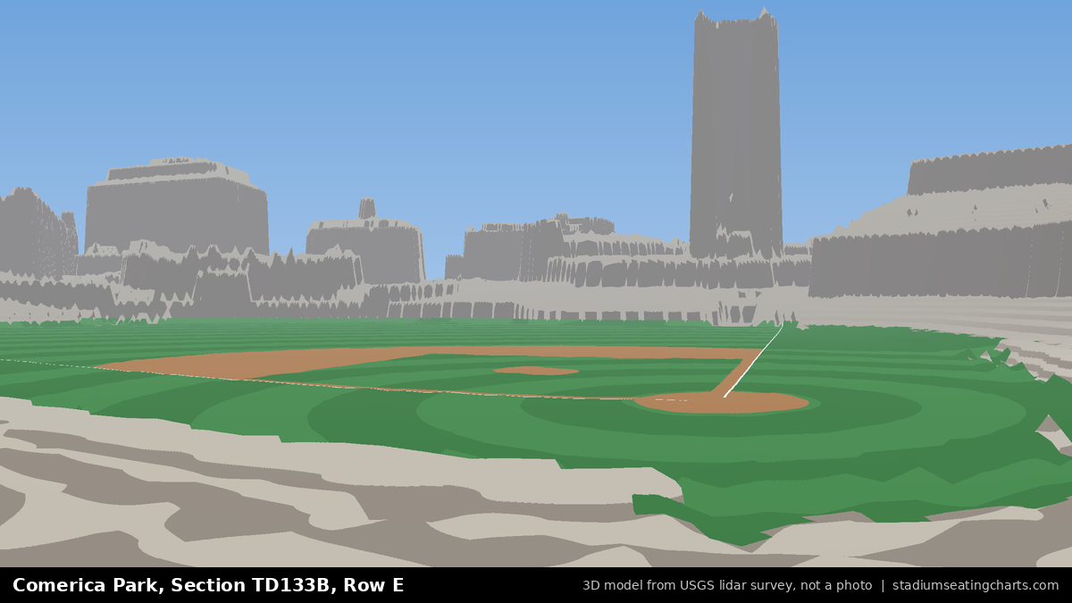View from Comerica Park Section TD133B, Row E, looking toward the pitcher's mound