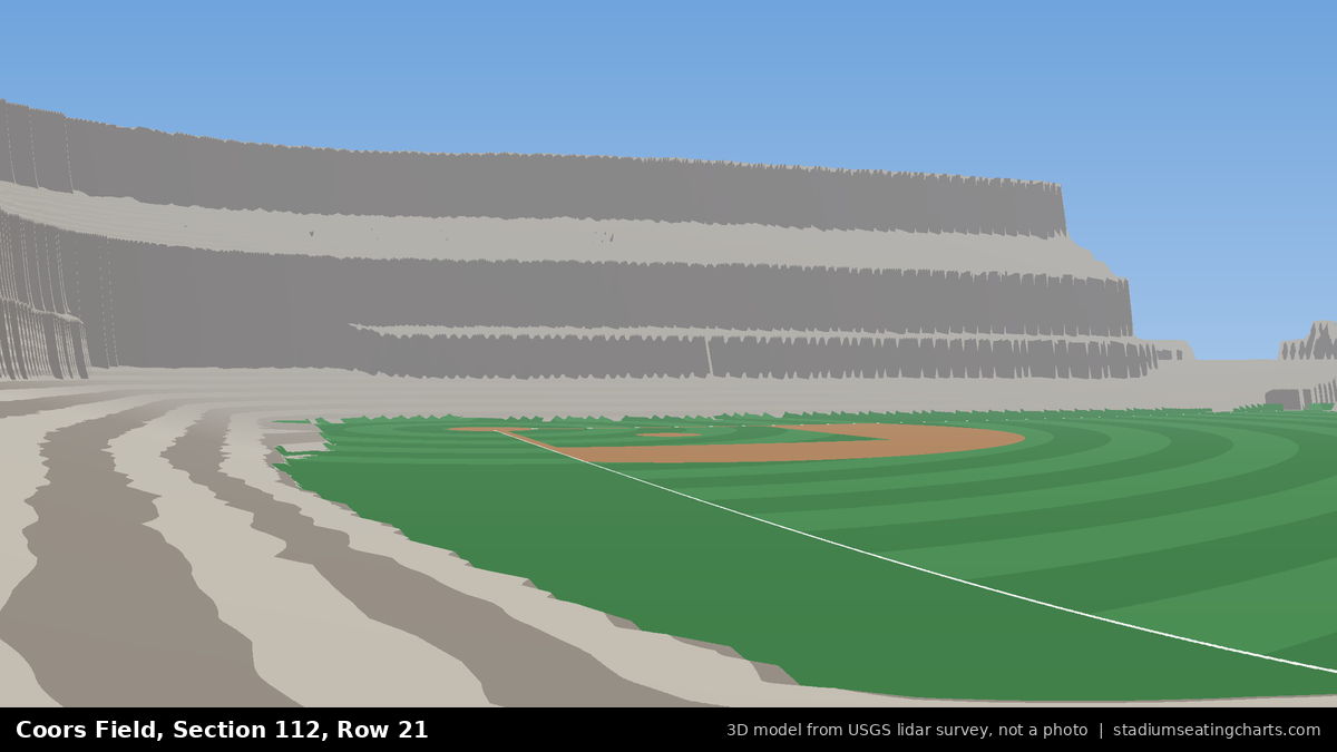 View from Coors Field Section 112, Row 21, looking toward the pitcher's mound
