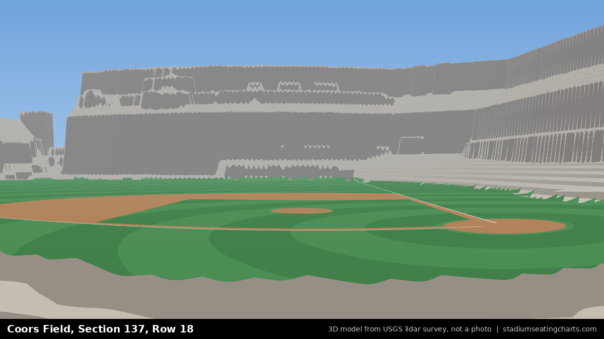 View from Coors Field Section 137, Row 18, looking toward the pitcher's mound