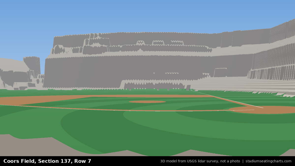 View from Coors Field Section 137, Row 7, looking toward the pitcher's mound