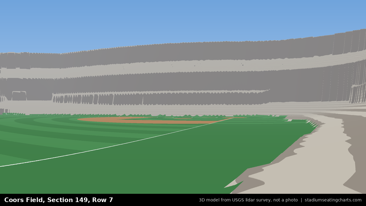 View from Coors Field Section 149, Row 7, looking toward the pitcher's mound
