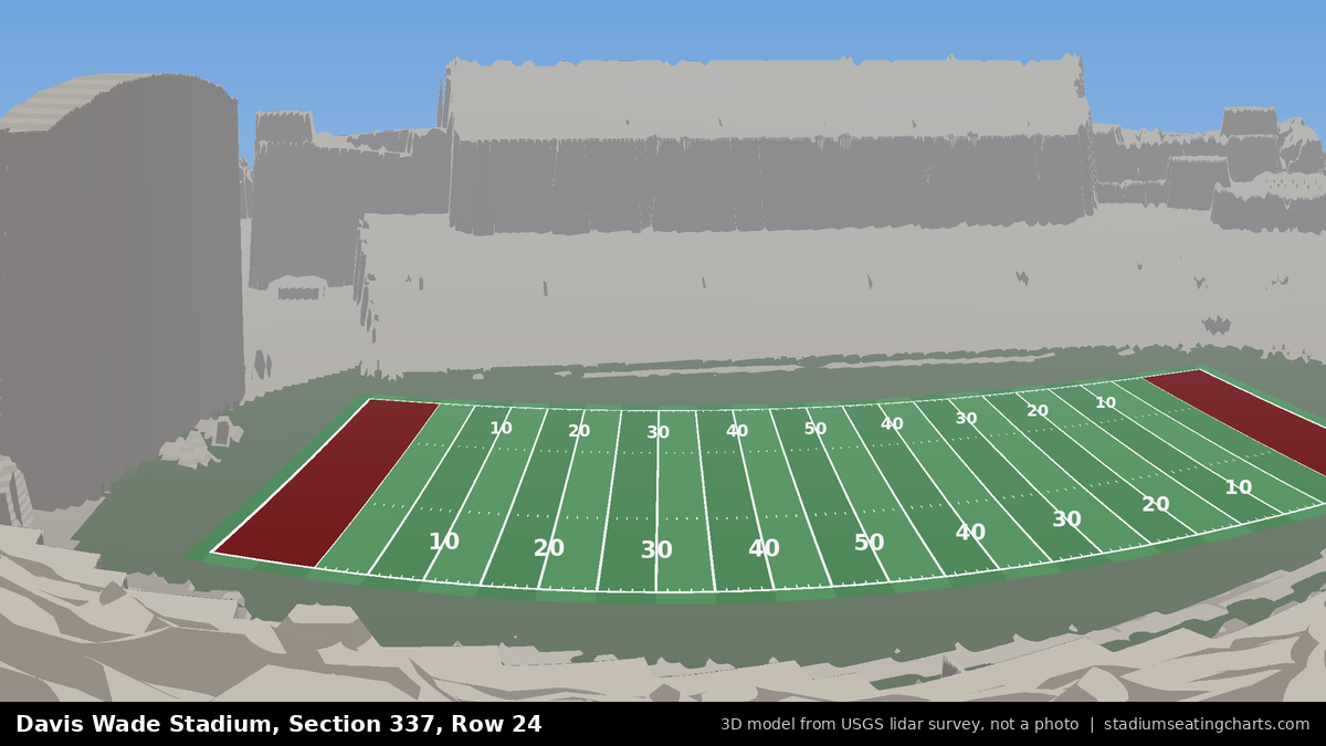 View from Davis Wade Stadium Section 337, Row 24, looking toward the field
