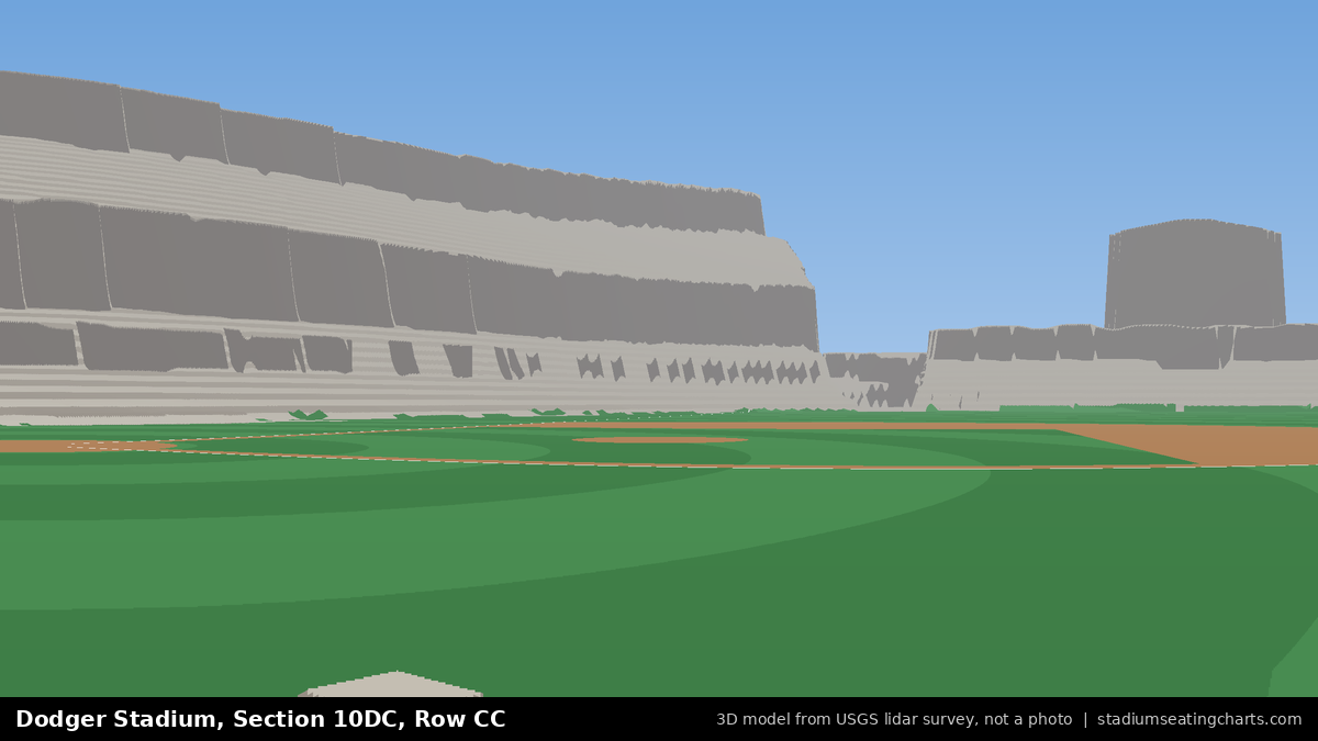 View from Dodger Stadium Section 10DC, Row CC, looking toward the pitcher's mound