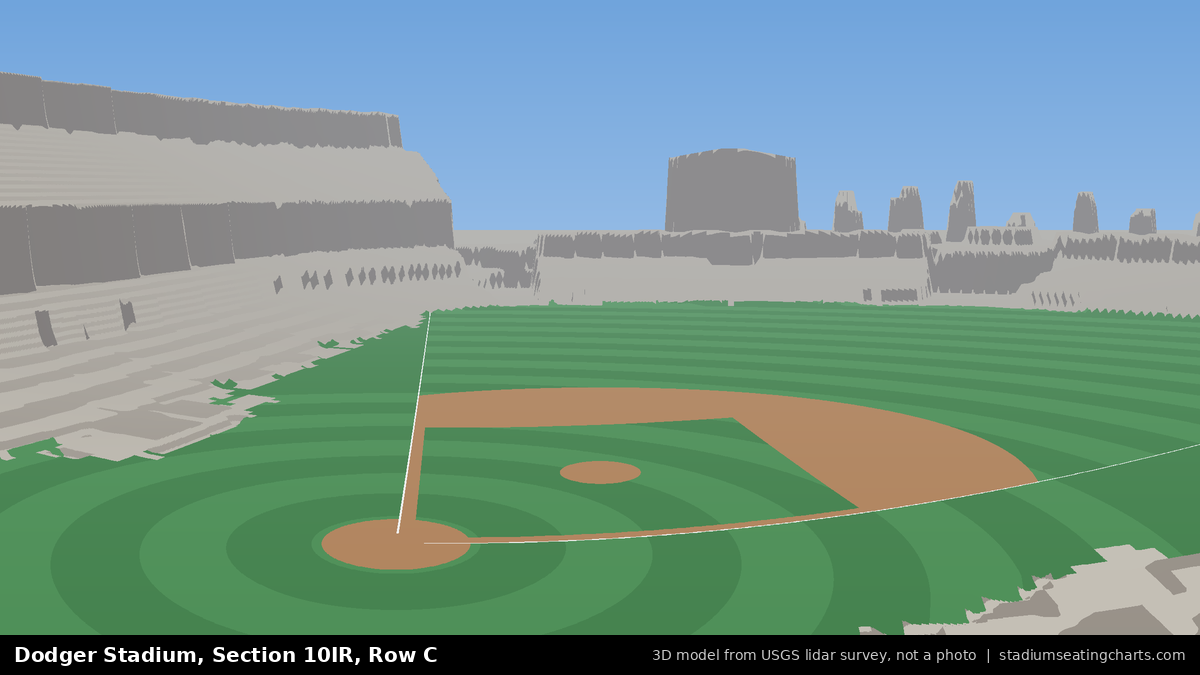 View from Dodger Stadium Section 10IR, Row C, looking toward the pitcher's mound