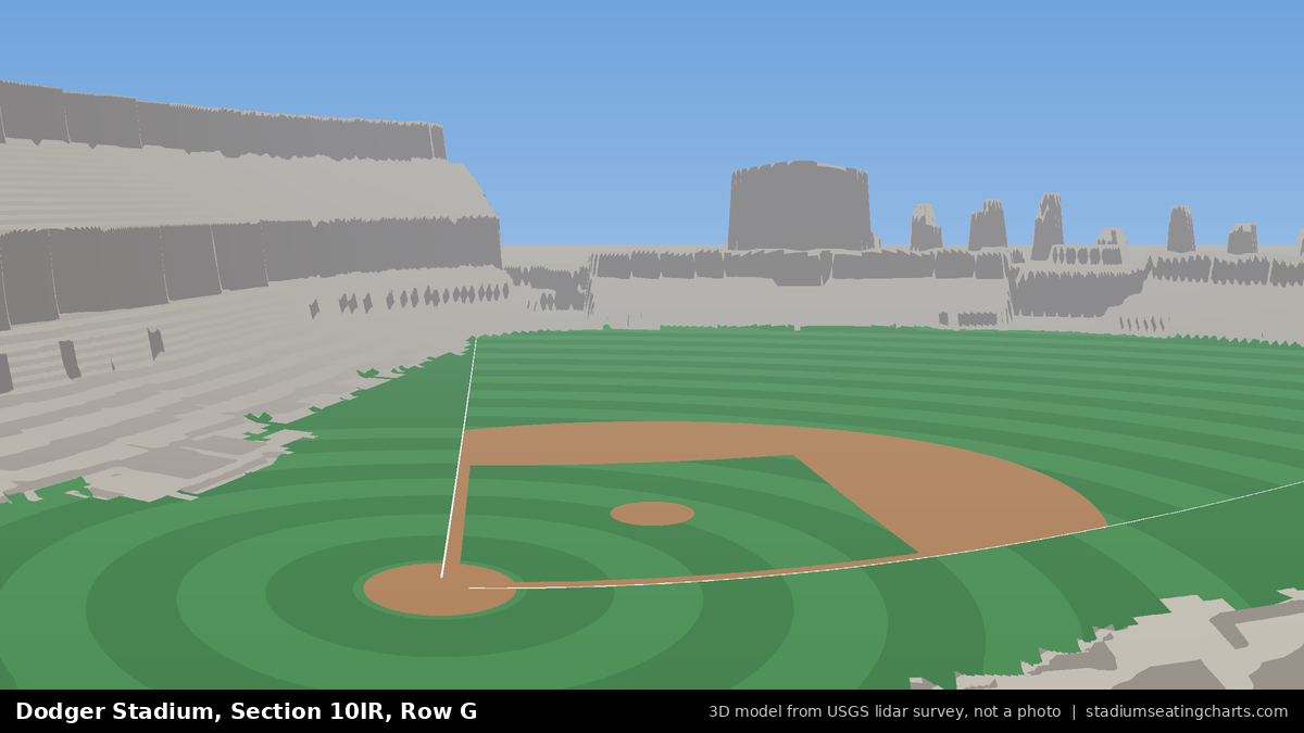 View from Dodger Stadium Section 10IR, Row G, looking toward the pitcher's mound