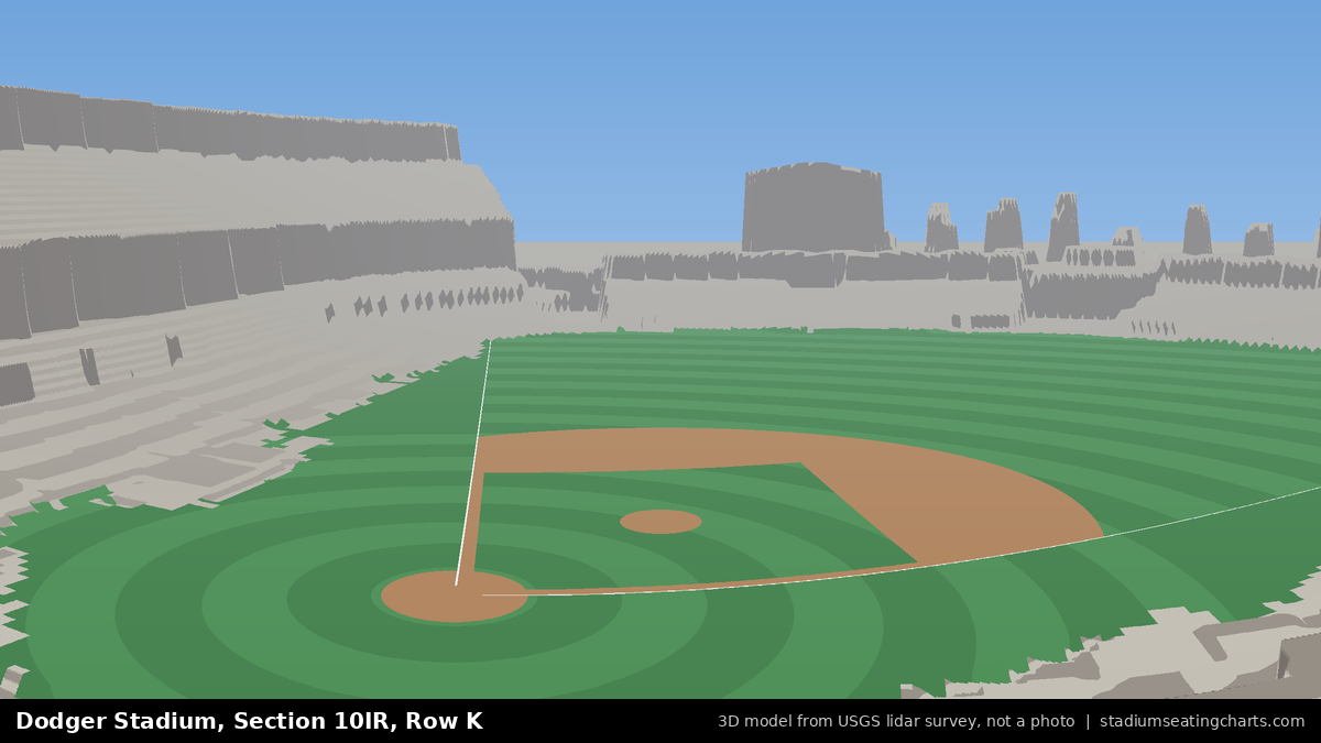 View from Dodger Stadium Section 10IR, Row K, looking toward the pitcher's mound