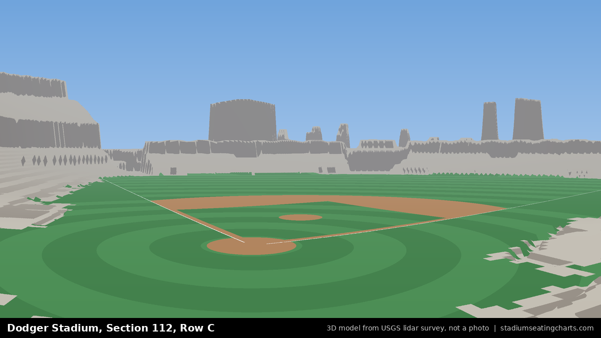 View from Dodger Stadium Section 112, Row C, looking toward the pitcher's mound
