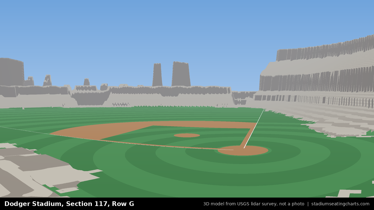 View from Dodger Stadium Section 117, Row G, looking toward the pitcher's mound