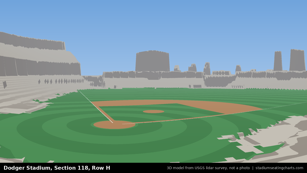 View from Dodger Stadium Section 118, Row H, looking toward the pitcher's mound