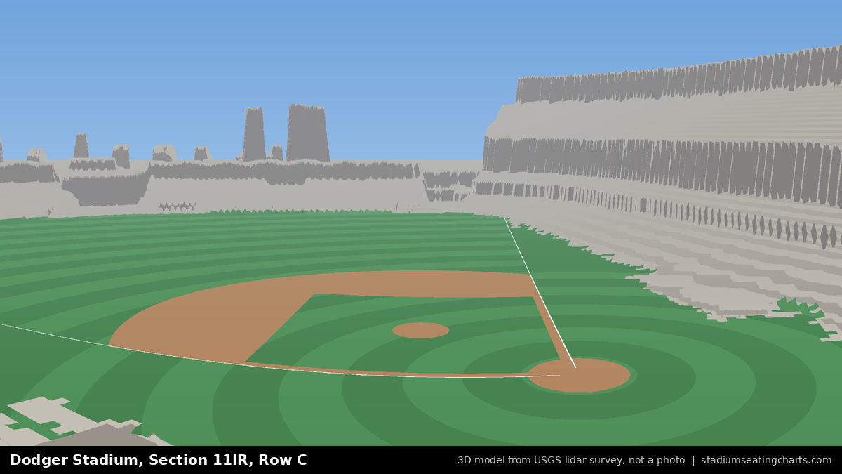 View from Dodger Stadium Section 11IR, Row C, looking toward the pitcher's mound