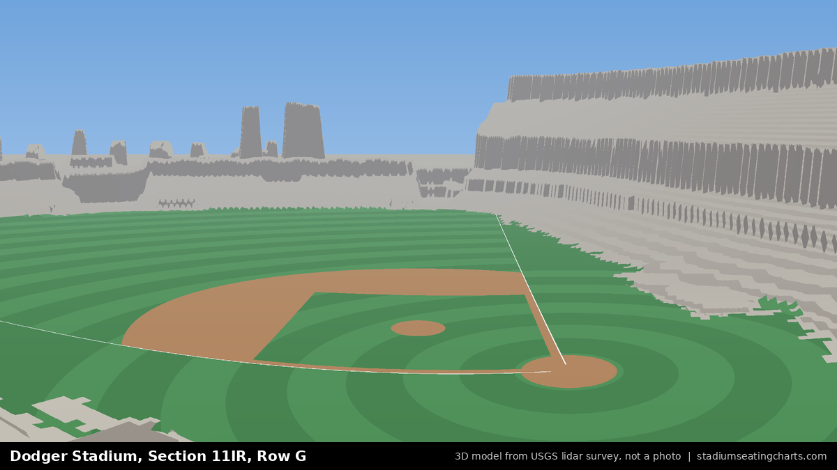 View from Dodger Stadium Section 11IR, Row G, looking toward the pitcher's mound
