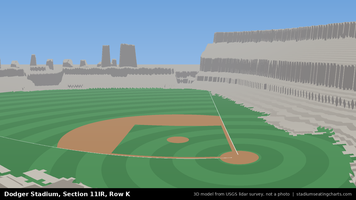 View from Dodger Stadium Section 11IR, Row K, looking toward the pitcher's mound