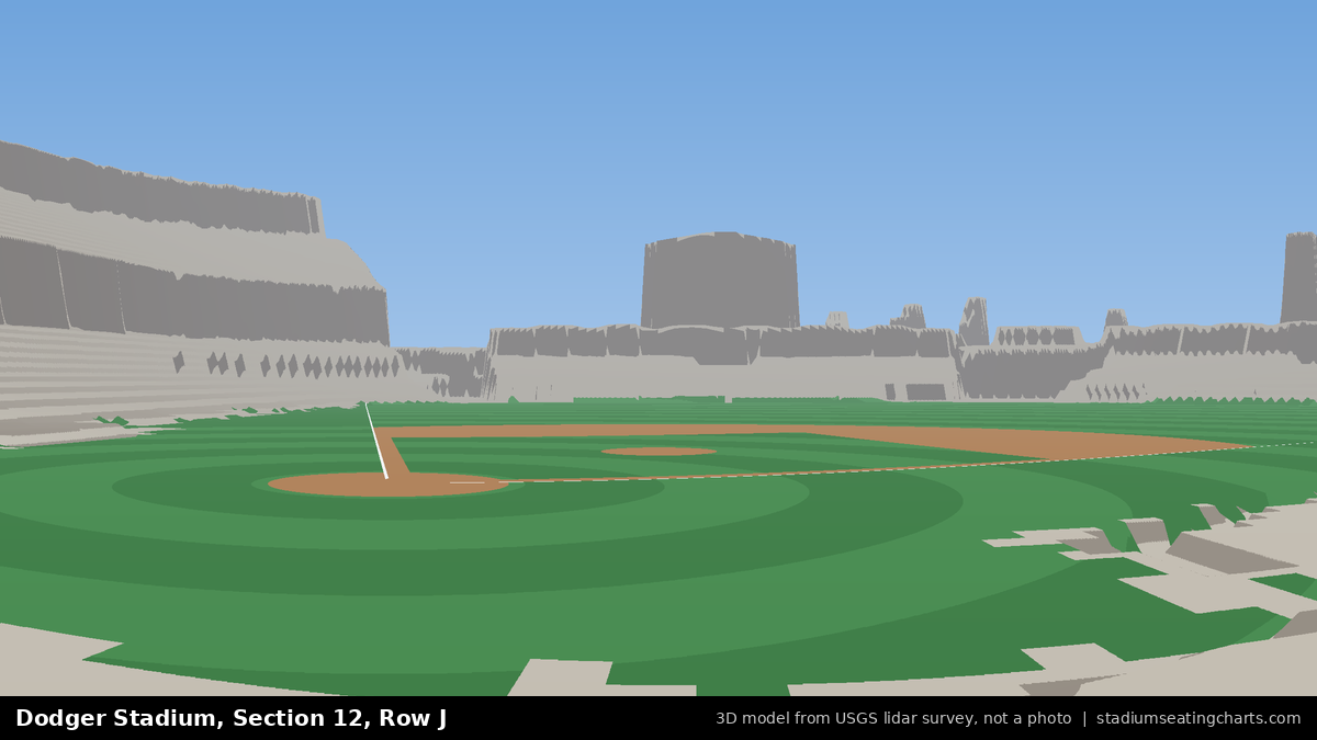 View from Dodger Stadium Section 12, Row J, looking toward the pitcher's mound