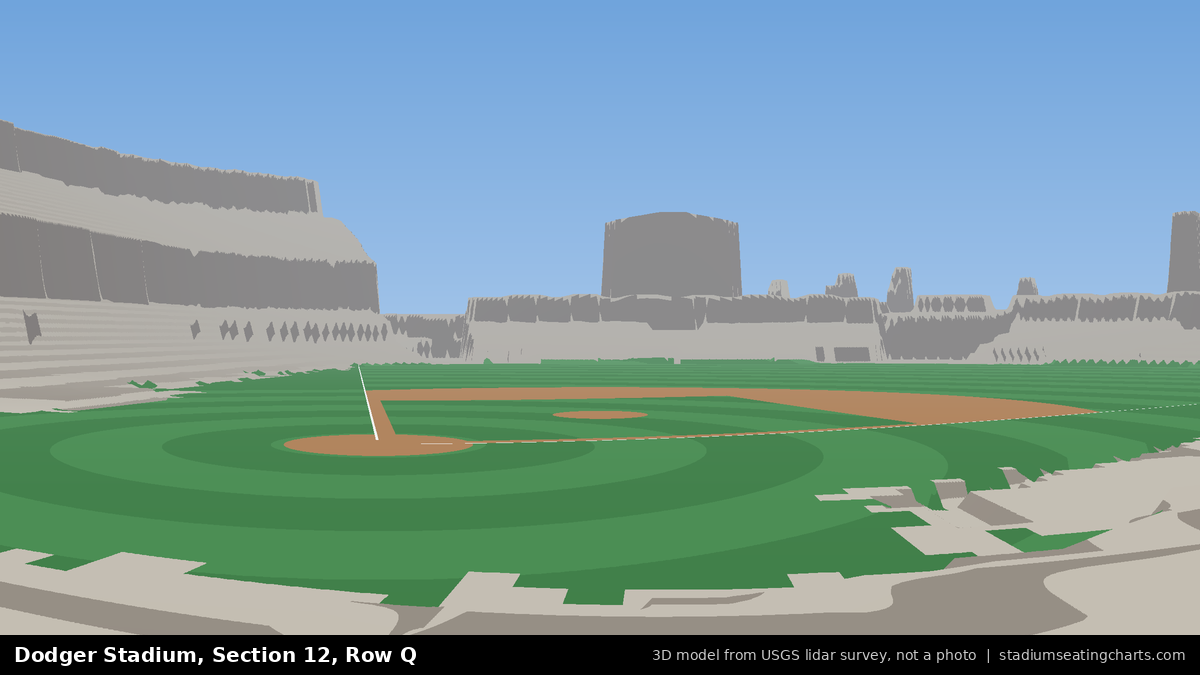 View from Dodger Stadium Section 12, Row Q, looking toward the pitcher's mound