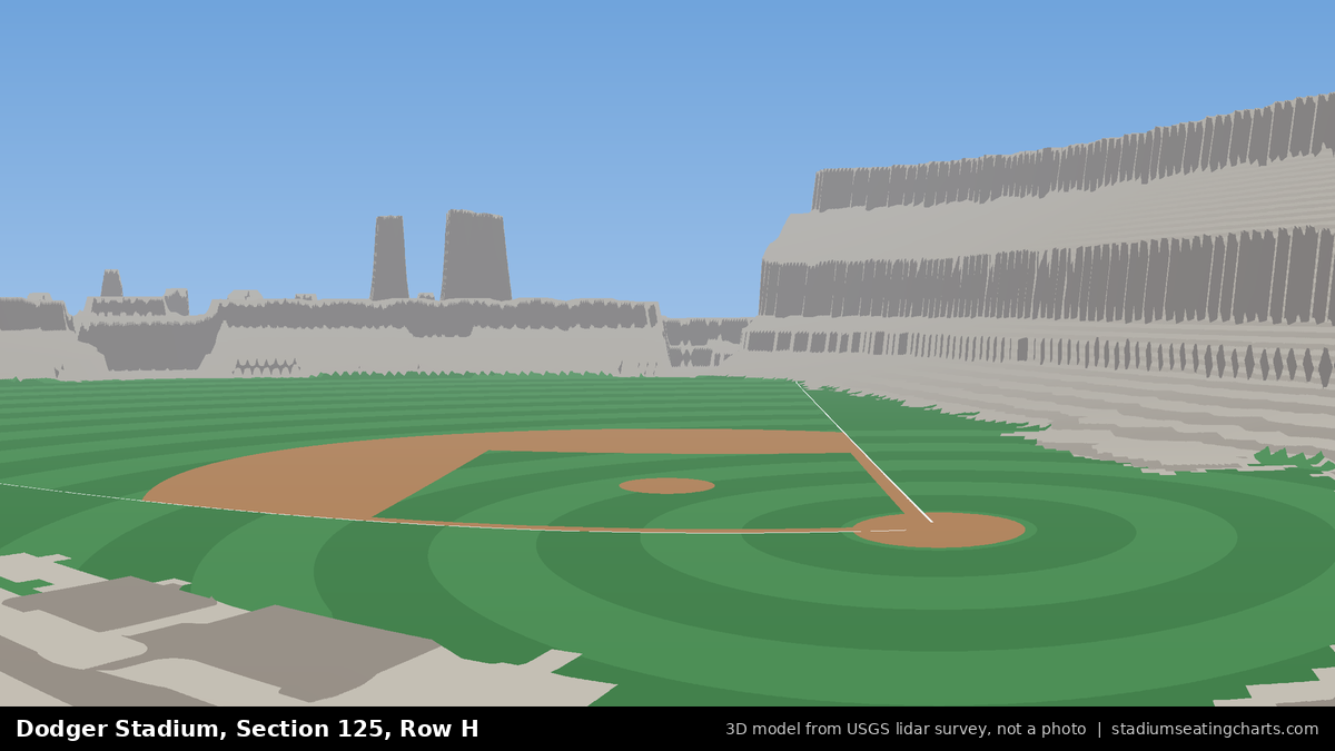 View from Dodger Stadium Section 125, Row H, looking toward the pitcher's mound