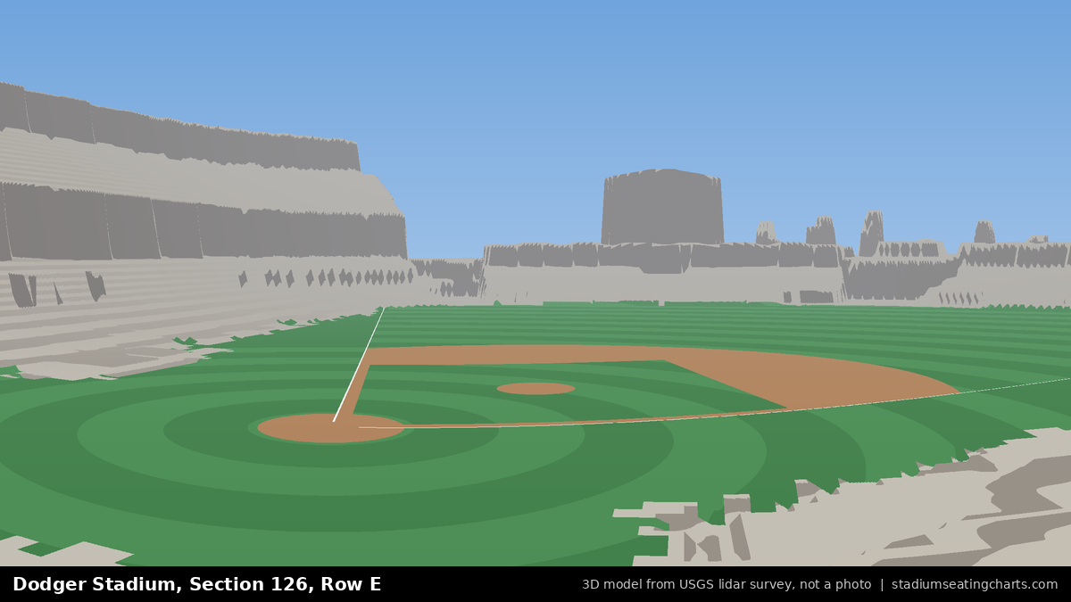 View from Dodger Stadium Section 126, Row E, looking toward the pitcher's mound