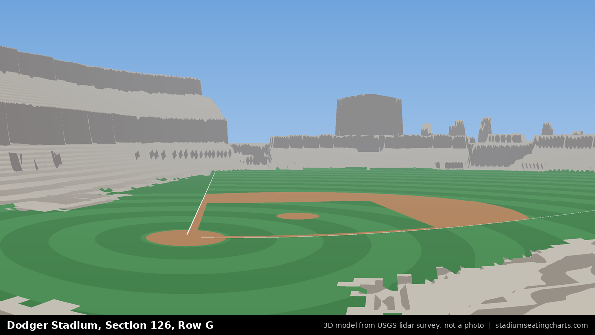 View from Dodger Stadium Section 126, Row G, looking toward the pitcher's mound