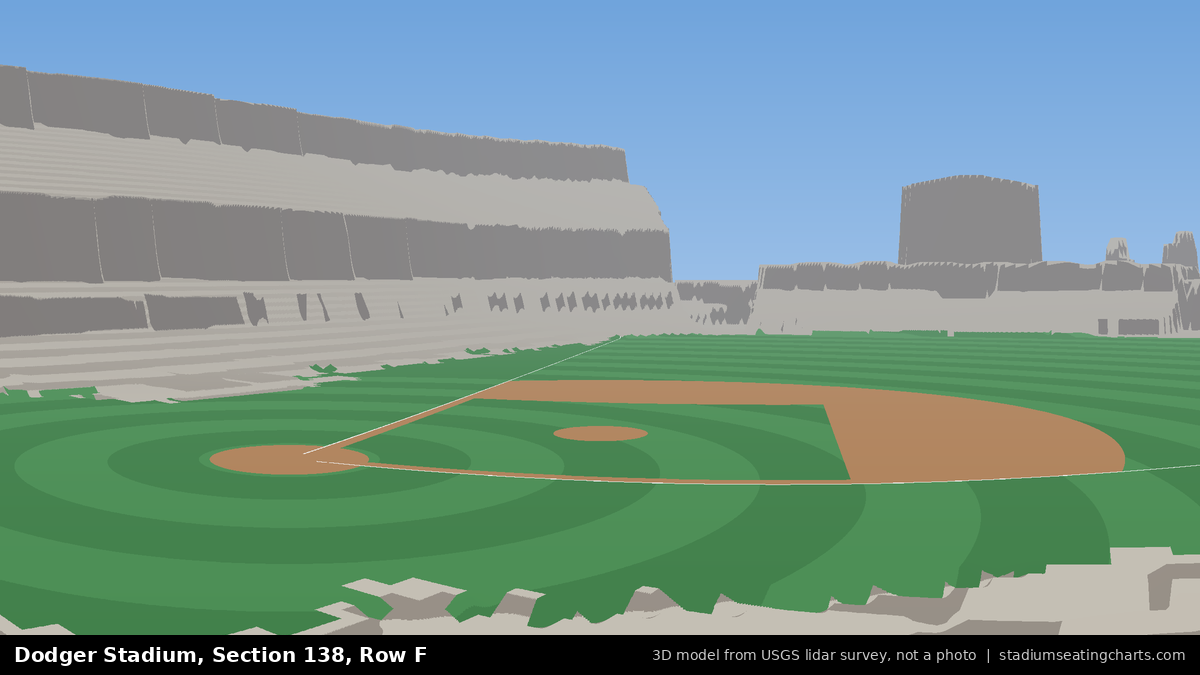 View from Dodger Stadium Section 138, Row F, looking toward the pitcher's mound