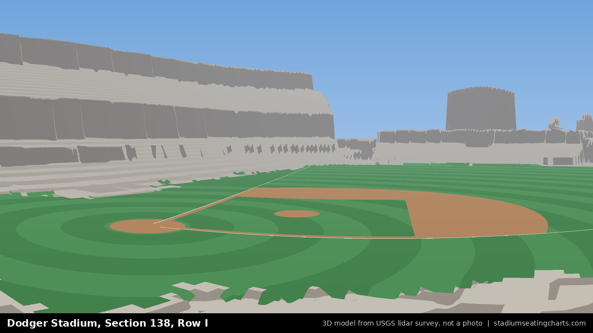 View from Dodger Stadium Section 138, Row I, looking toward the pitcher's mound