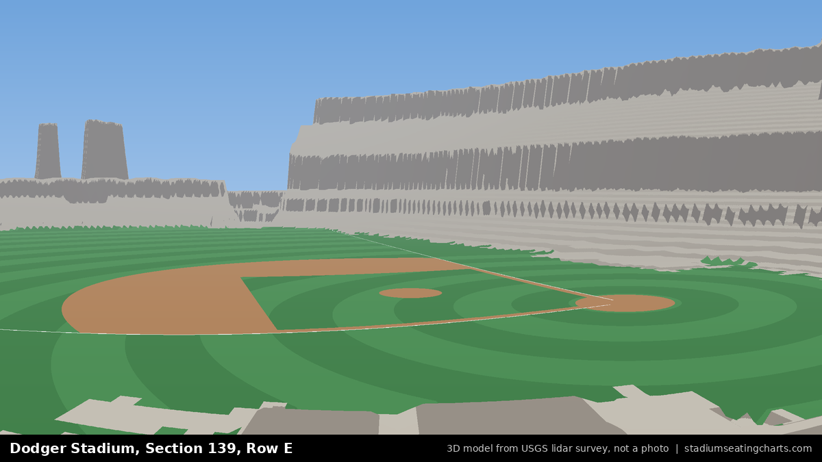 View from Dodger Stadium Section 139, Row E, looking toward the pitcher's mound