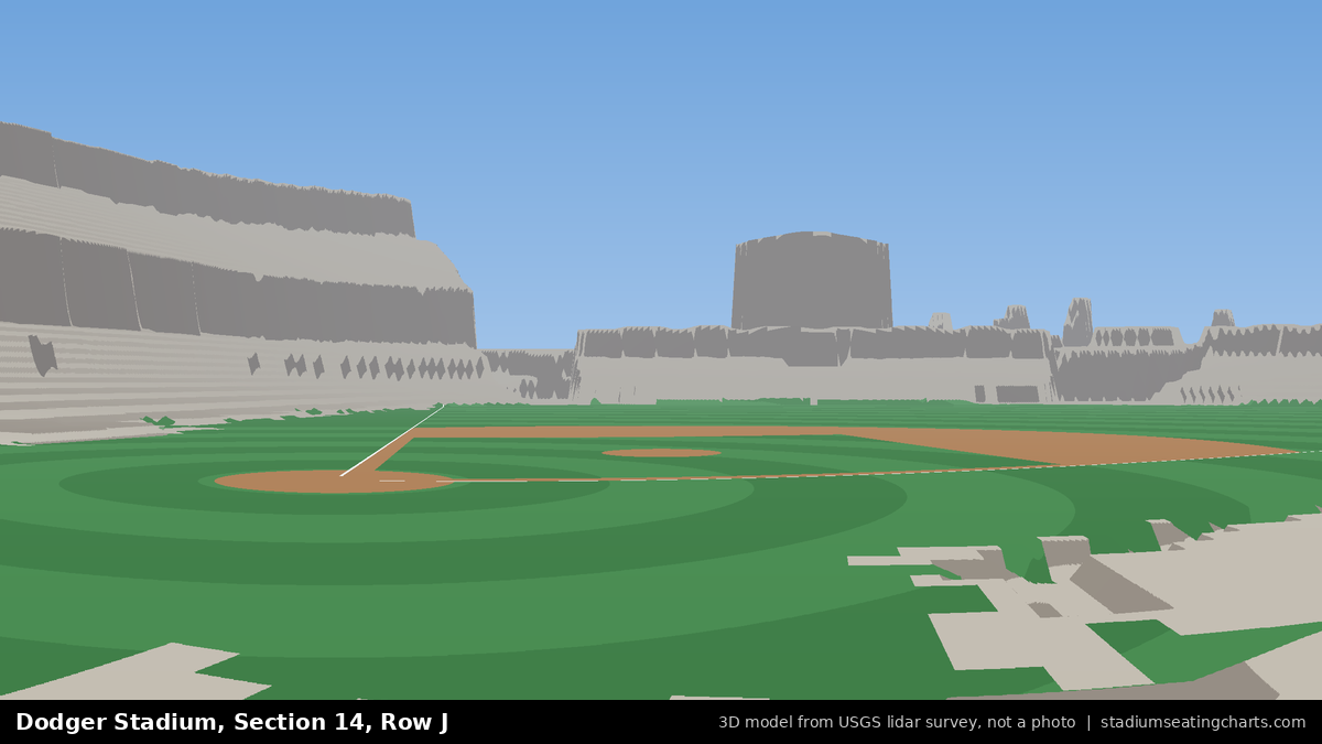 View from Dodger Stadium Section 14, Row J, looking toward the pitcher's mound