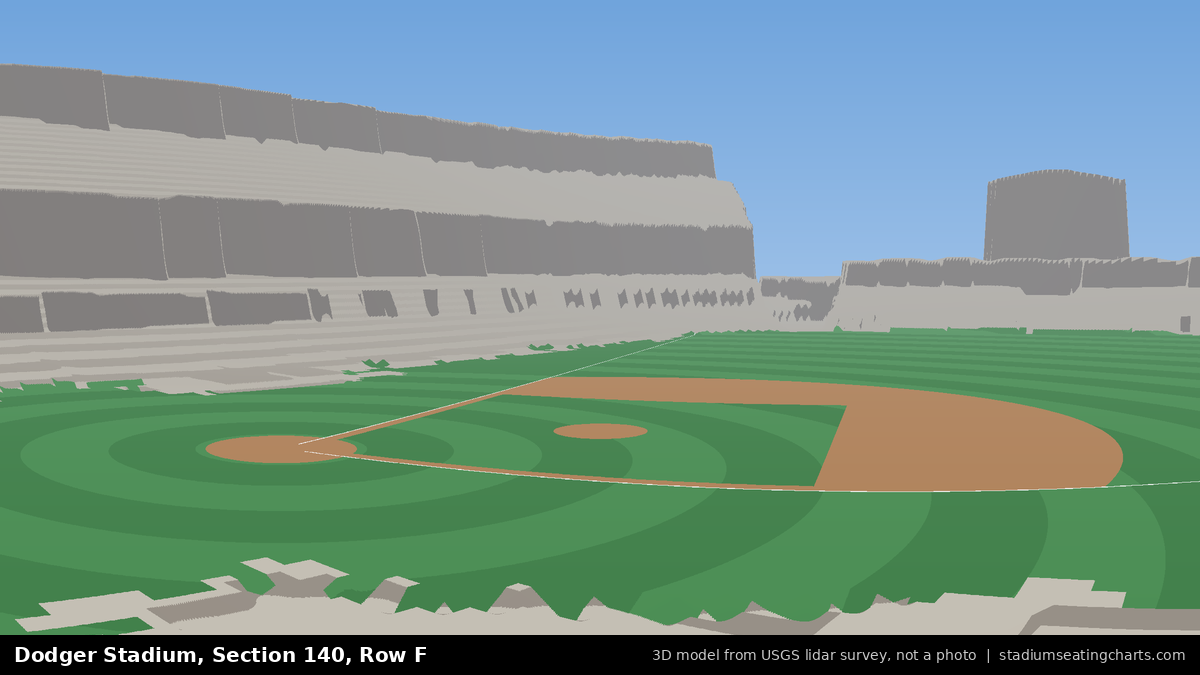 View from Dodger Stadium Section 140, Row F, looking toward the pitcher's mound
