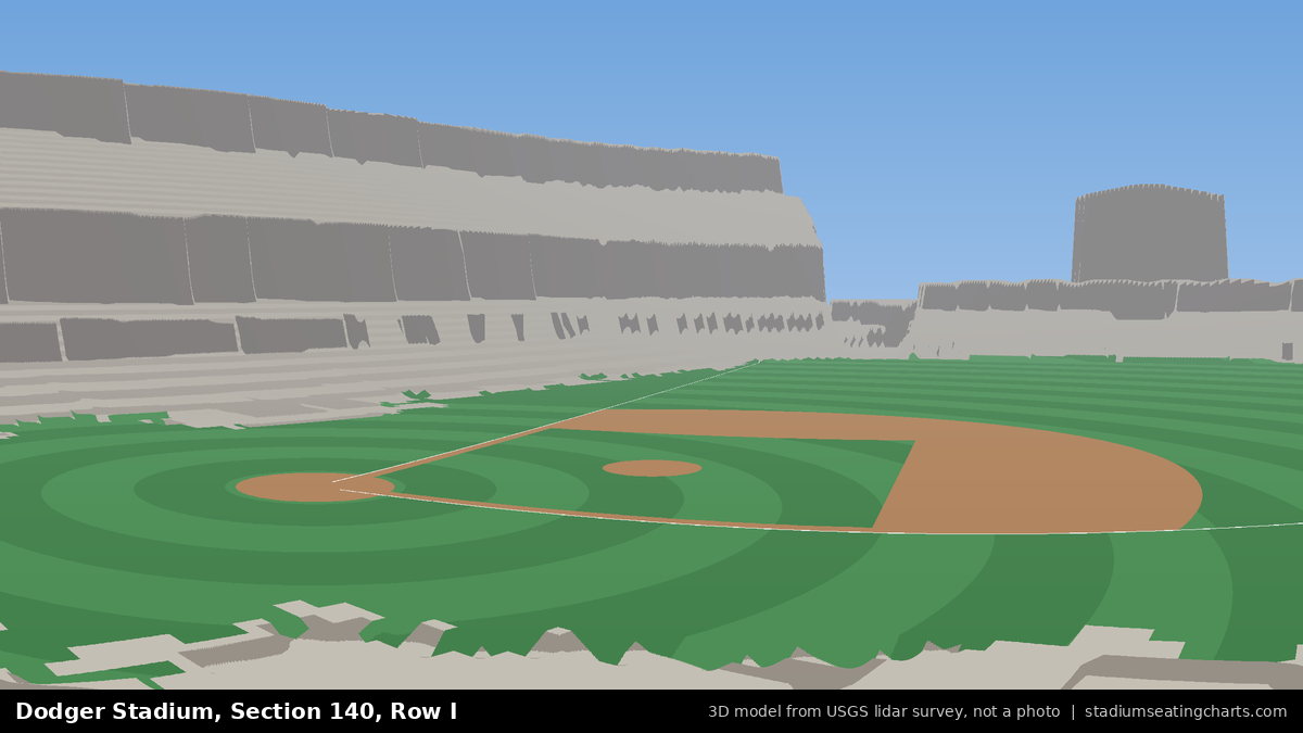 View from Dodger Stadium Section 140, Row I, looking toward the pitcher's mound