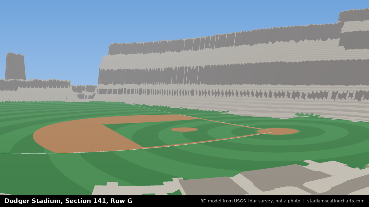 View from Dodger Stadium Section 141, Row G, looking toward the pitcher's mound