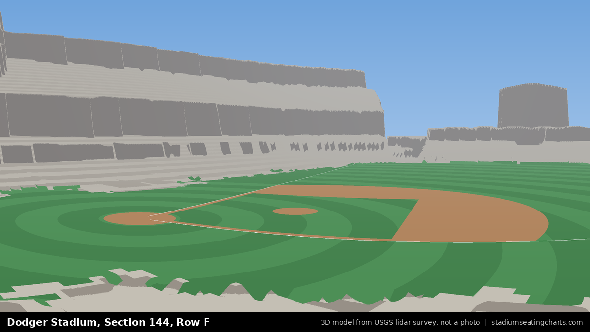 View from Dodger Stadium Section 144, Row F, looking toward the pitcher's mound