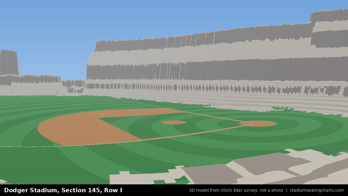 View from Dodger Stadium Section 145, Row I, looking toward the pitcher's mound