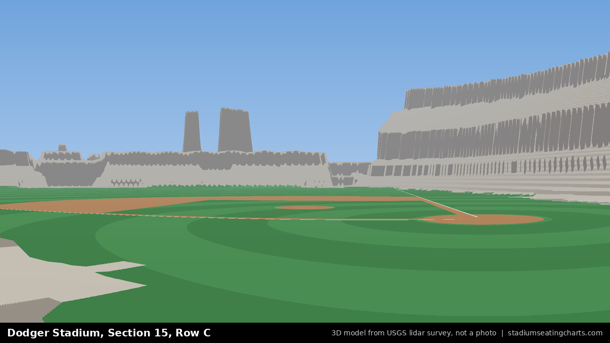 View from Dodger Stadium Section 15, Row C, looking toward the pitcher's mound