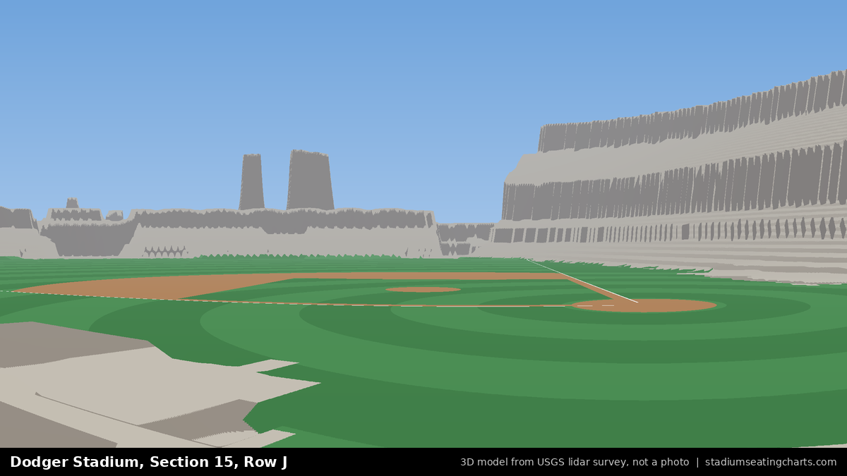 View from Dodger Stadium Section 15, Row J, looking toward the pitcher's mound