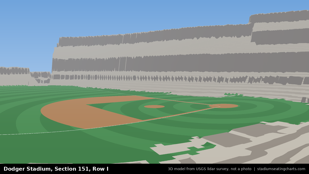 View from Dodger Stadium Section 151, Row I, looking toward the pitcher's mound
