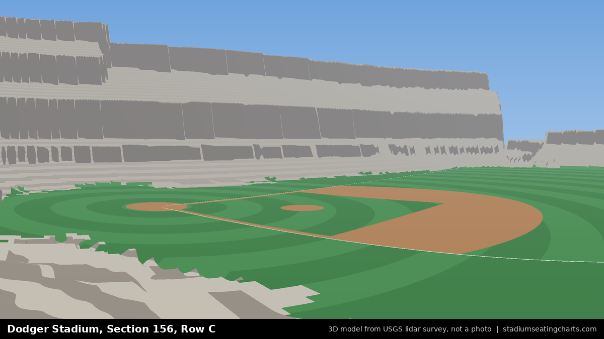 View from Dodger Stadium Section 156, Row C, looking toward the pitcher's mound
