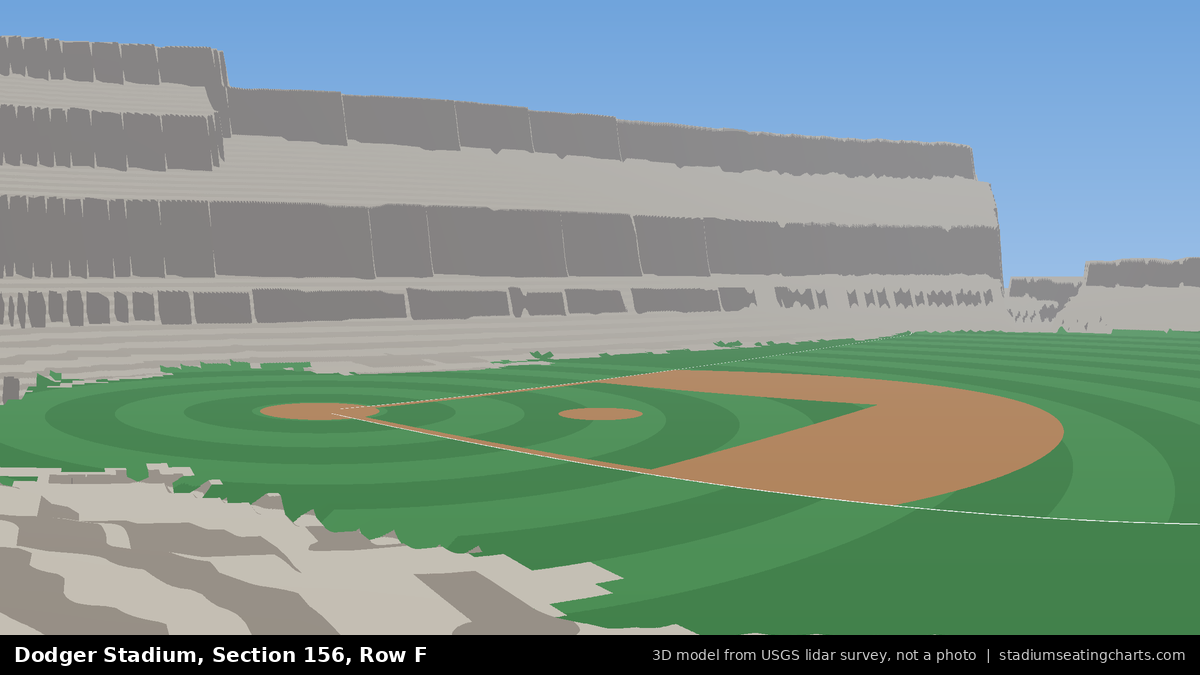 View from Dodger Stadium Section 156, Row F, looking toward the pitcher's mound